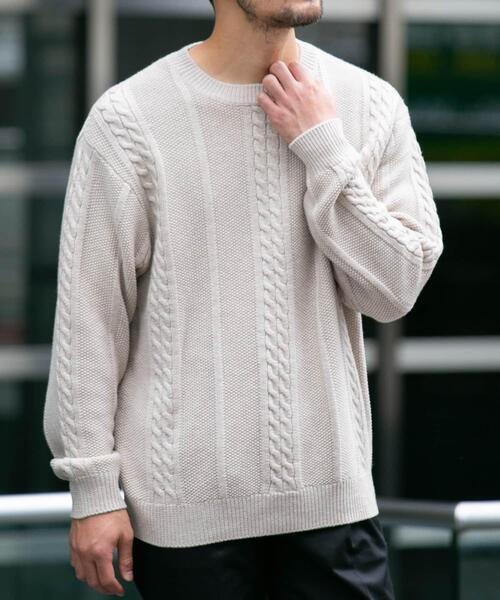 セール】『WEB限定』『XLサイズあり』メリノウールケーブルニット