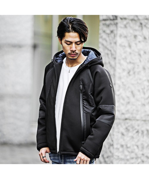 セール】ダイバーボンディング×ポリツイル切り替え中綿ブルゾン メンズ