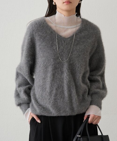 セール】FURカシミヤVニット（ニット/セーター）｜LOUNGEDRESS
