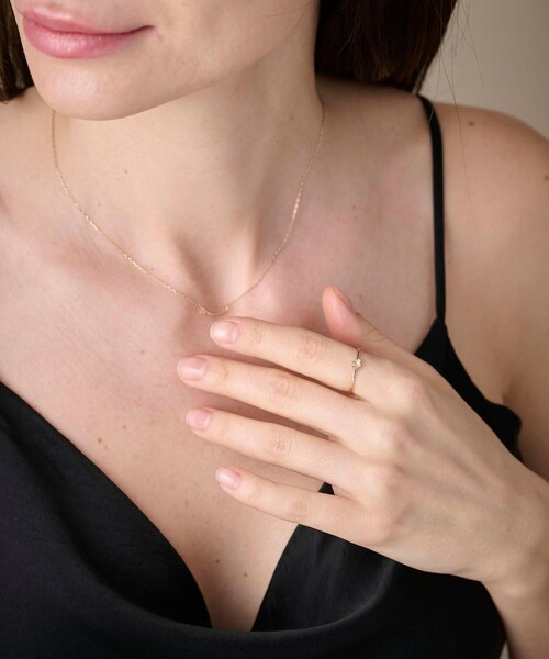 ete（エテ）の「○[シェア] K10YG ダイヤモンド ホースシュー リング