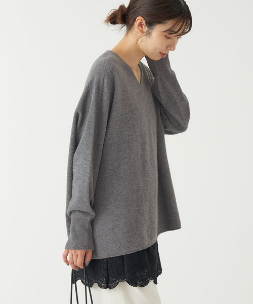 追加2》Fineニュージーウール ニュアンス Vプルオーバー（ニット