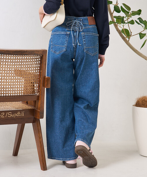 SOMETHING × FREAK'S STORE/サムシング 別注 LISA LACE UP WIDE DENIM