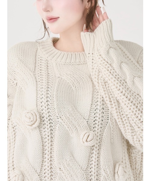 ローズモチーフニットチュニック（ニット/セーター）｜Darich