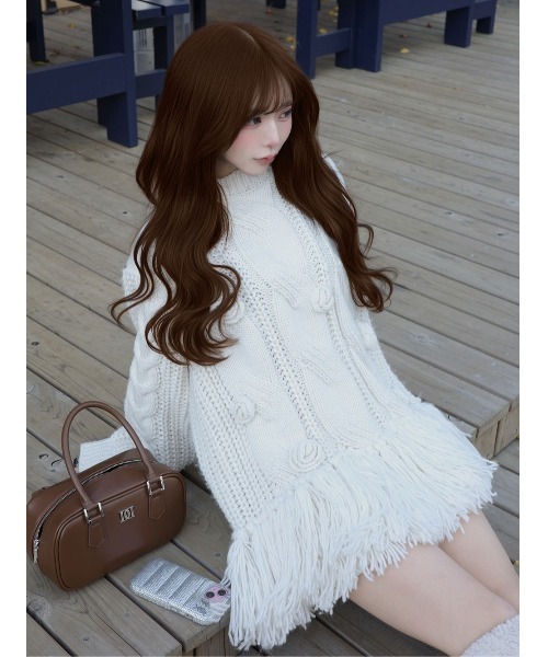 ローズモチーフニットチュニック（ニット/セーター）｜Darich