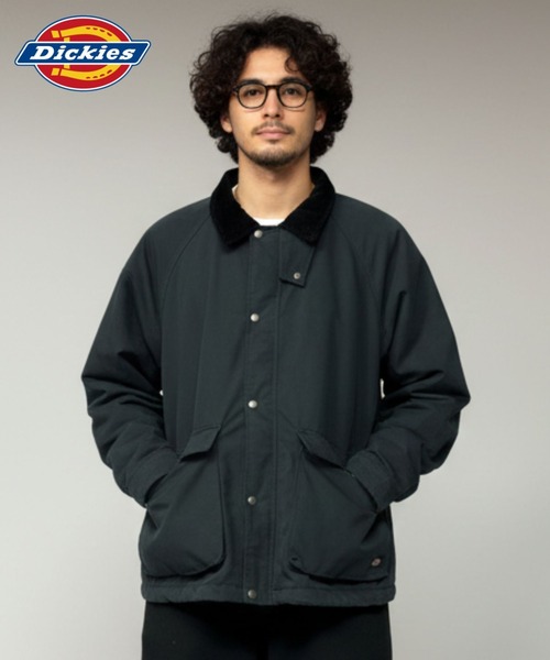 Dickies 襟コーデュロイ切り替え 薄中綿 ワークジャケット（ミリタリー