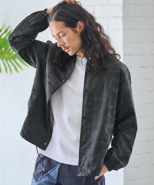 セール】mj10251- カモフラージュ柄×スター柄コーチジャケット（その他