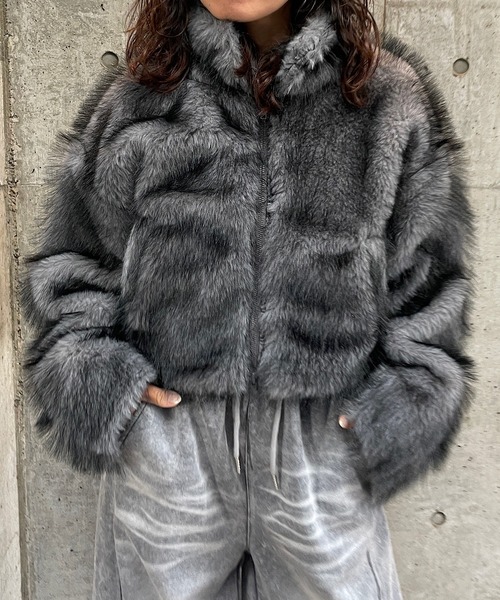 セール】ショート丈フェイクファージャケット（その他アウター