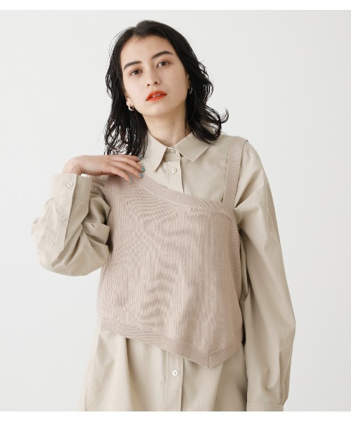 ASYMMETRY KNIT VEST/アシンメトリーニットベスト（タンクトップ