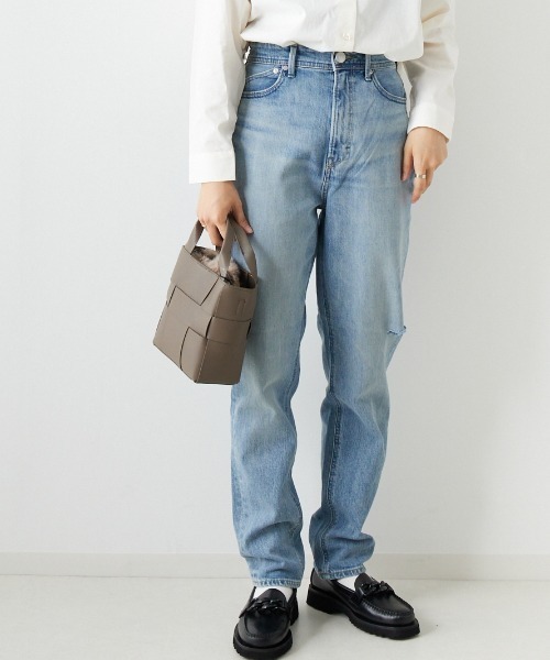 セール】[YANUK/ヤヌーク] ANN ハイウエスト ボーイズテーパードデニム