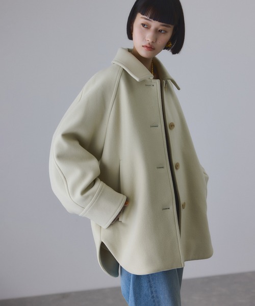 セール】Super140'sメルトンシャツコート（ステンカラーコート）｜ADAM