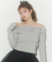 オフショルダー」に該当するトップス（リボン）ファッション通販