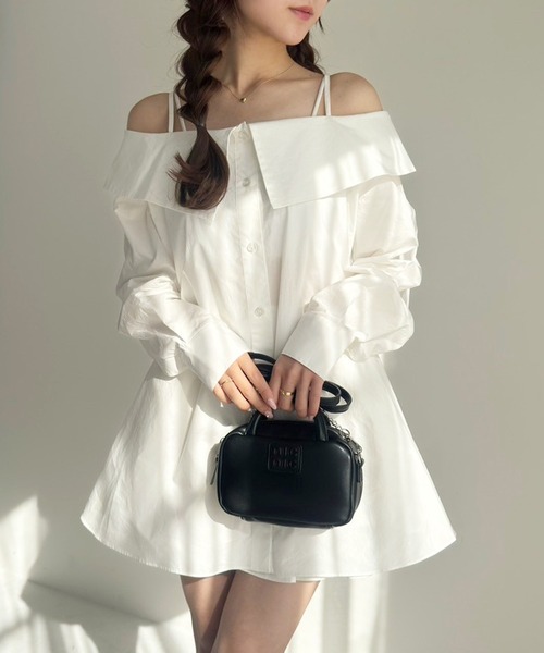 セール】マルチway/オフショルロングシャツ（シャツ/ブラウス）｜one