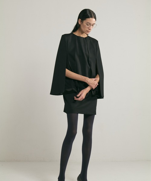 BLACK FORMAL SLIT SLEEVE MINI DRESS（ワンピース）｜CINOH（チノ）の
