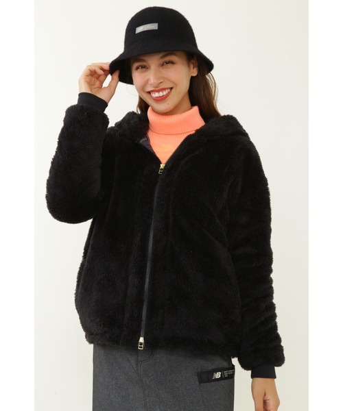 new balance golf】ボアフリース 防風総裏 フルジップ フーディー