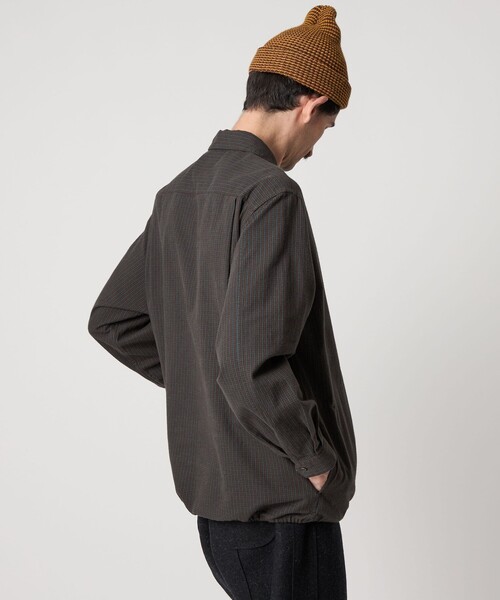 セール】＜Steven Alan＞ チェック ジップ プルオーバー シャツ LOOSE