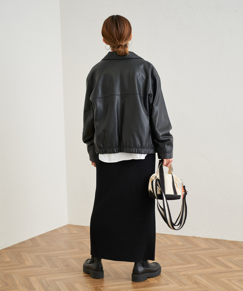 FRAMeWORK（フレームワーク）の「フェイクレザーフライトジャケット