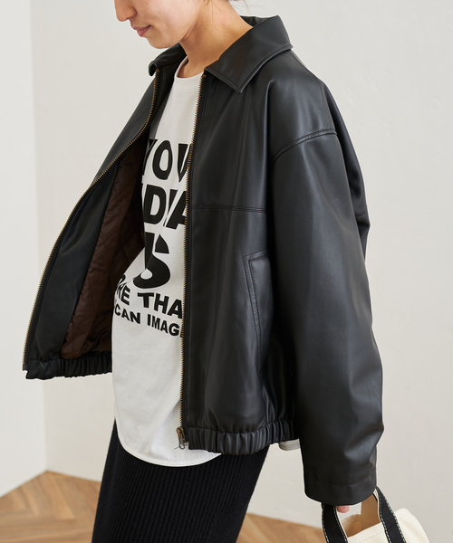 FRAMeWORK（フレームワーク）の「フェイクレザーフライトジャケット