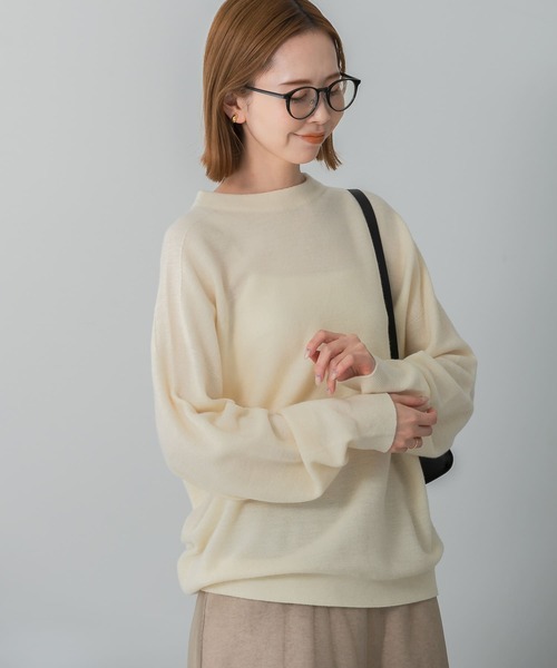 セール】ウォッシャブルビルドネックホールニット（ニット/セーター