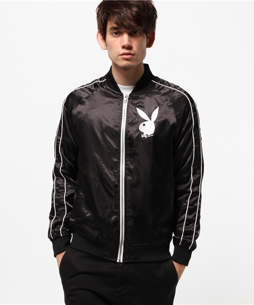 PLAYBOY（プレイボーイ）の「PLAYBOY/プレイボーイ サテン刺繍