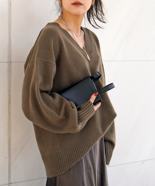 MULE Vネックプルオーバー（ニット/セーター）｜AP STUDIO（エーピー