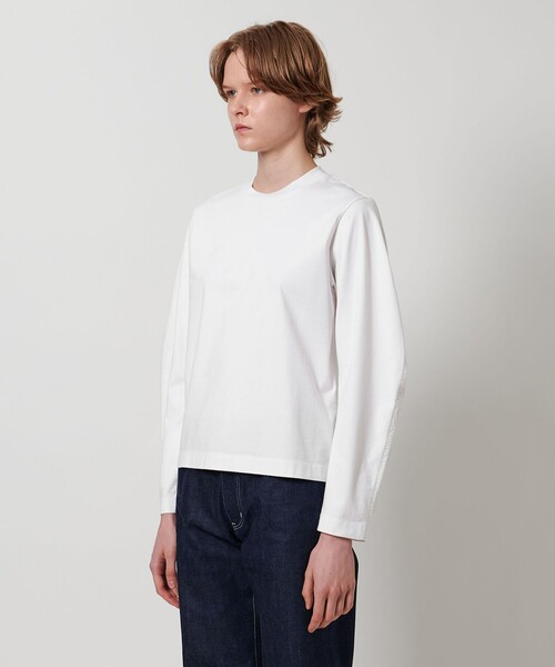 LOEFF＞オーガニックコットン クロップド クレセントスリーブ