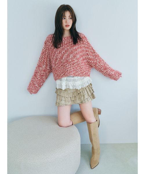 裾フリルジャージートップス（Tシャツ/カットソー）｜FURFUR（ファー