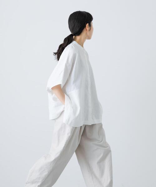 かぐれ（カグレ）の「リネンスクエアケープシャツ（シャツ/ブラウス