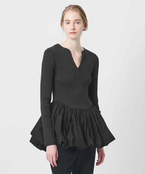 AEWEN MATOPH＞バルーンコンビ 二ットプルオーバー ‐ ウォッシャブル