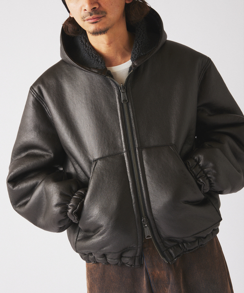 フェイクムートン リバーシブル フーディ ブルゾン（その他アウター