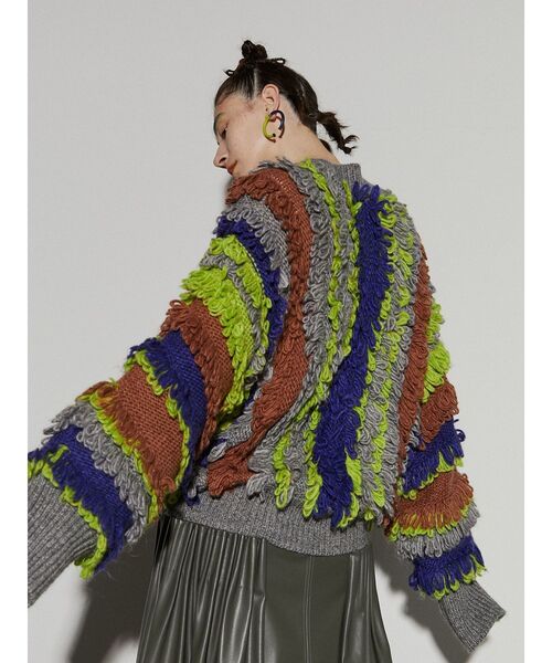 UN3D.（アンスリード）の「マルチカラーループニット（ニット/セーター