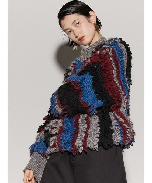 UN3D.（アンスリード）の「マルチカラーループニット（ニット/セーター