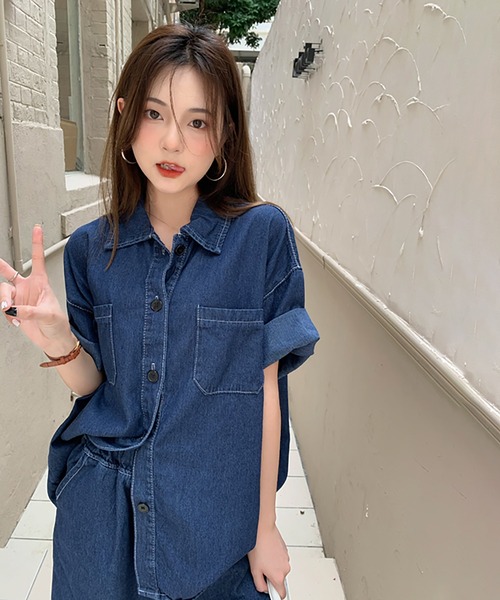 DALPONTE ネイビー 半袖・長袖シャツとショートパンツセット DALPONTE