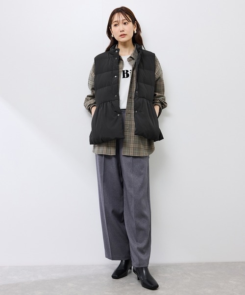 セール】【GREEN DOWN/グリーンダウン】ペプラムダウンベスト（ダウン