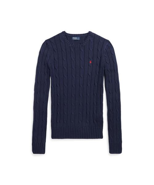 ケーブルニット コットン クルーネック セーター（ニット/セーター