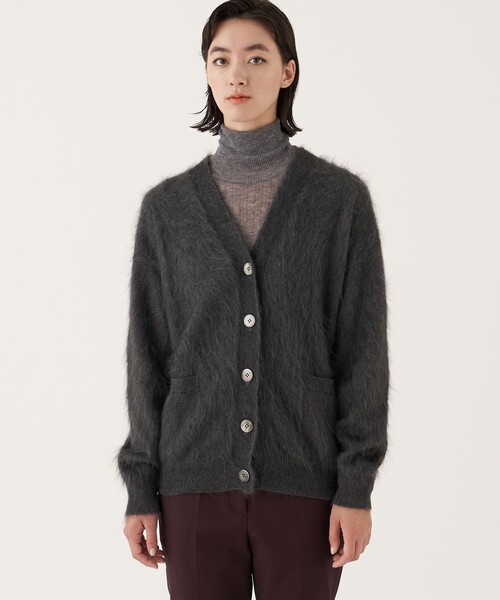 ピュアカシミヤファー Vネックカーディガン（カーディガン/ボレロ