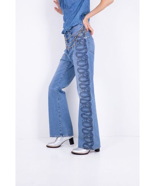 SNAKE LOOP柄デニムフレアパンツ（デニムパンツ）｜HYSTERIC GLAMOUR