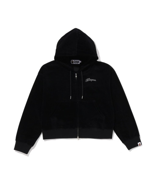 WASHED MULTI LOGO RHINESTONE VELOUR FULL ZIP HOODIE（パーカー）｜A
