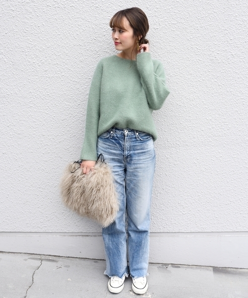 SHIPS（シップス）の「HAMILTONアンゴラボートネックプルオーバー