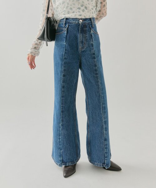 セール】【3サイズ展開】ビューティーフレアデニム（デニムパンツ