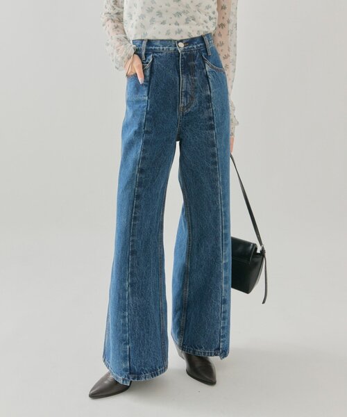 セール】【3サイズ展開】ビューティーフレアデニム（デニムパンツ