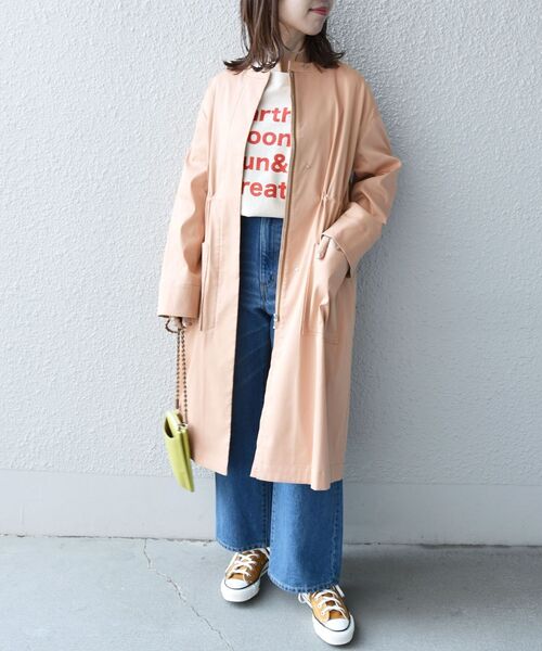 セール】SHIPS any: ノーカラー リバー コート3（ノーカラーコート