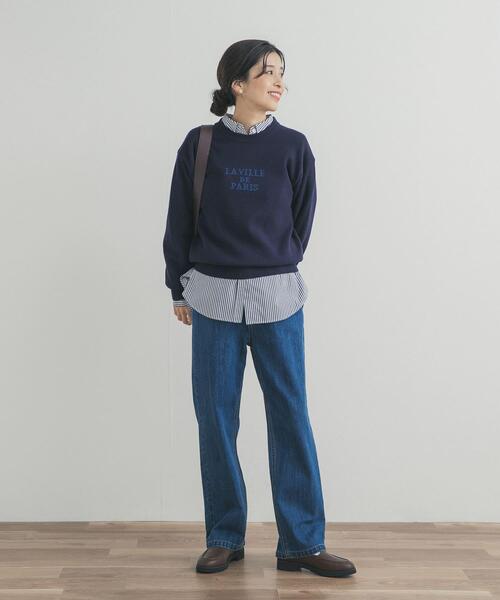 セール】ロゴソフトニットプルオーバー| 大人カジュアル/ロゴニット