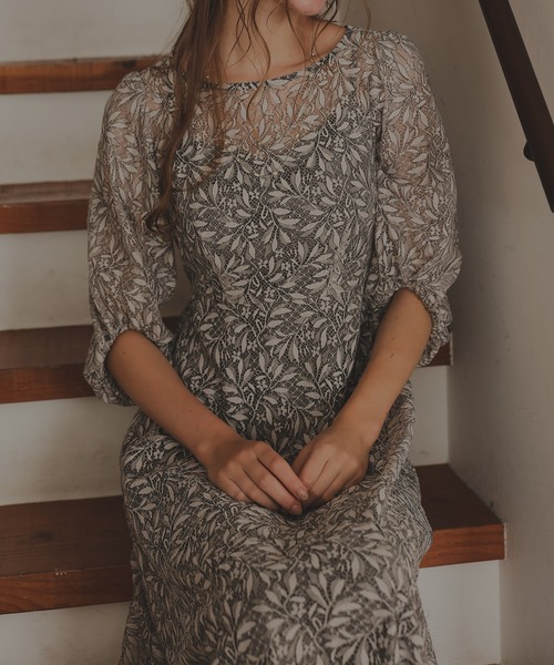 ギャザースリーブフラワードレス（ドレス）｜Dorry Doll（ドリードール