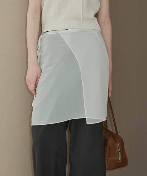 GIUNON（ジウノン）の「sheer wrap skirt / シアーラップスカート