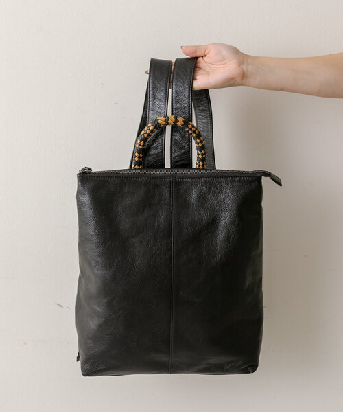 セール】《本革/A4サイズ対応》ミックス編みリュックサック（バック