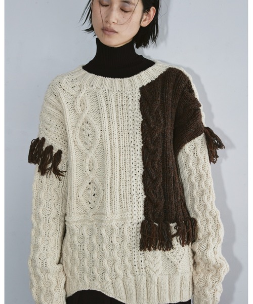 TODAYFUL（トゥデイフル）の「パッチワークハンドニット（Tシャツ