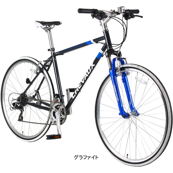 CHEVAUH[シェボー]700c Fサス付きクロスバイク アルミ/21speed/ブラック