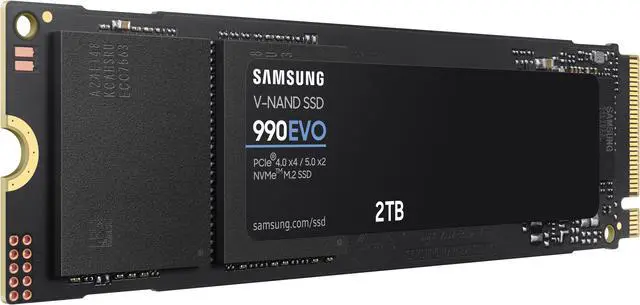 SAMSUNG 990 EVO SSD 2TB, PCIe Gen 4x4, Gen 5x2 M.2 2280 NVMe
