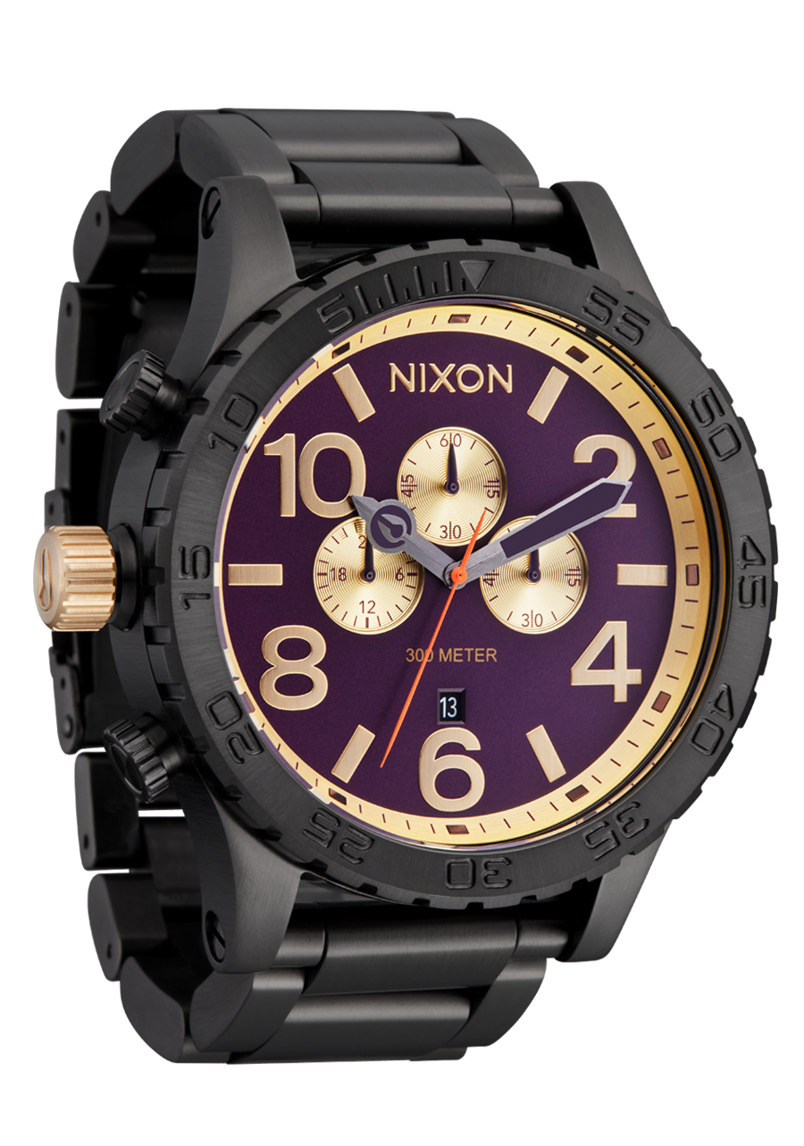 51-30 Chrono Watch | Gunmetal / Blackberry / Gold | Oversized