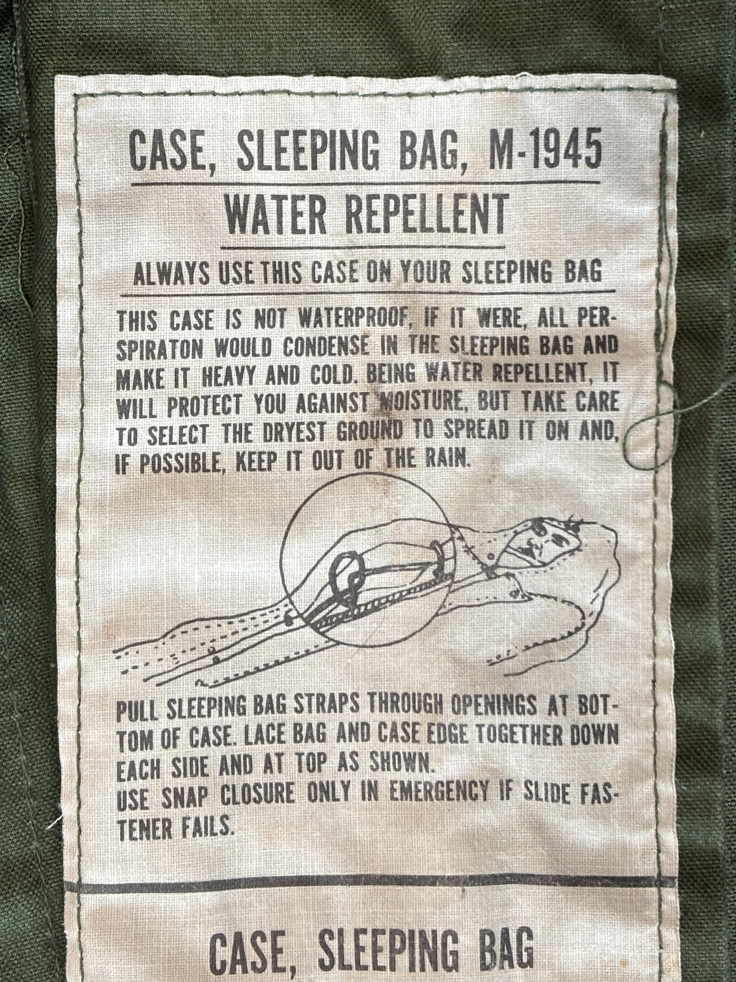 U.S. Issue M-1945 Canvas Sleeping Bag Cover * LOW STOCK & RARE